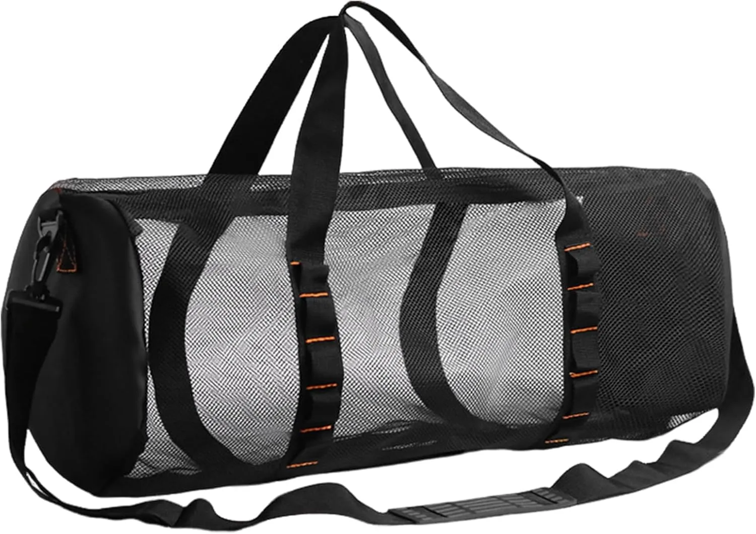 Beach Dive Bag – Extra Large Mesh Cylinder Tote, Zippered Travel Organizer | Portable Foldable Waterproof Bag for Snorkeling, Spearfishing, Freediving Gear Storage, Lightweight Pool Utility Bag