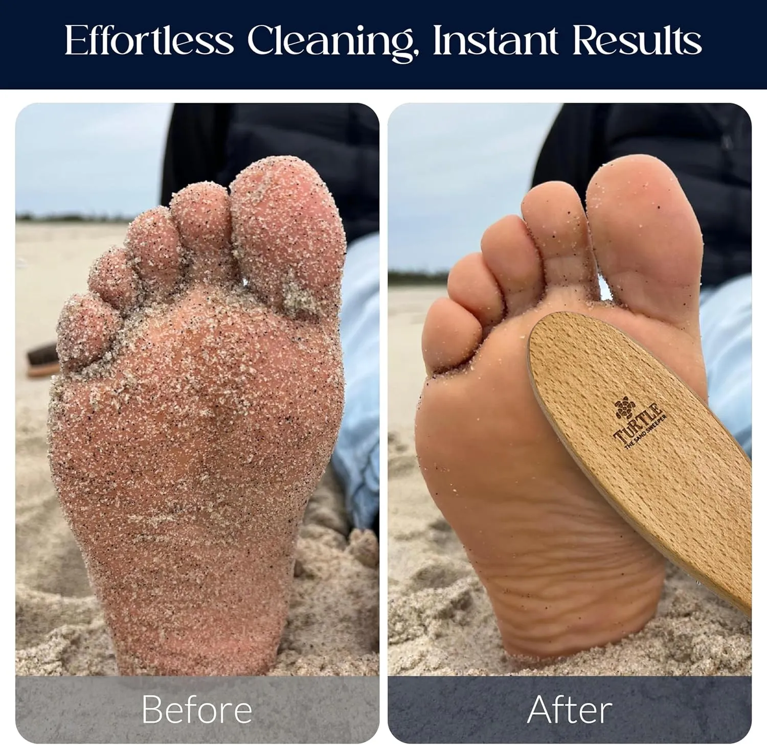 Beach Sand and Pool Feet Brush w/Soft Bristles | 2 Pc. Set | Use Also for Surfboards, Towels, Chairs, Pet Paws, & Outdoor Gear | Portable Travel Gear w/Cotton Bag | Sand Remover (Natural)