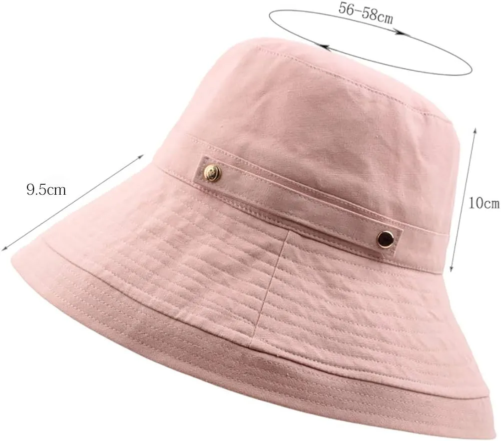 BeFur Summer Sun Hats for Women Wide Brim Bucket Hat Packable Roll Up Beach Cap