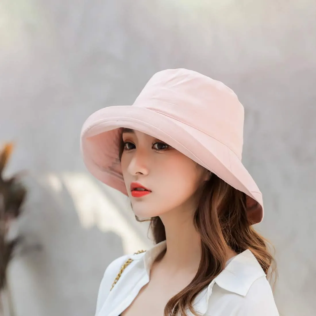 BeFur Summer Sun Hats for Women Wide Brim Bucket Hat Packable Roll Up Beach Cap