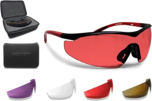 Bertoni Shooting Glasses with 4 Interchangeable AntiFog Lenses Carrying Case – SH898 Tactical Protective Trap Safety Glasses
