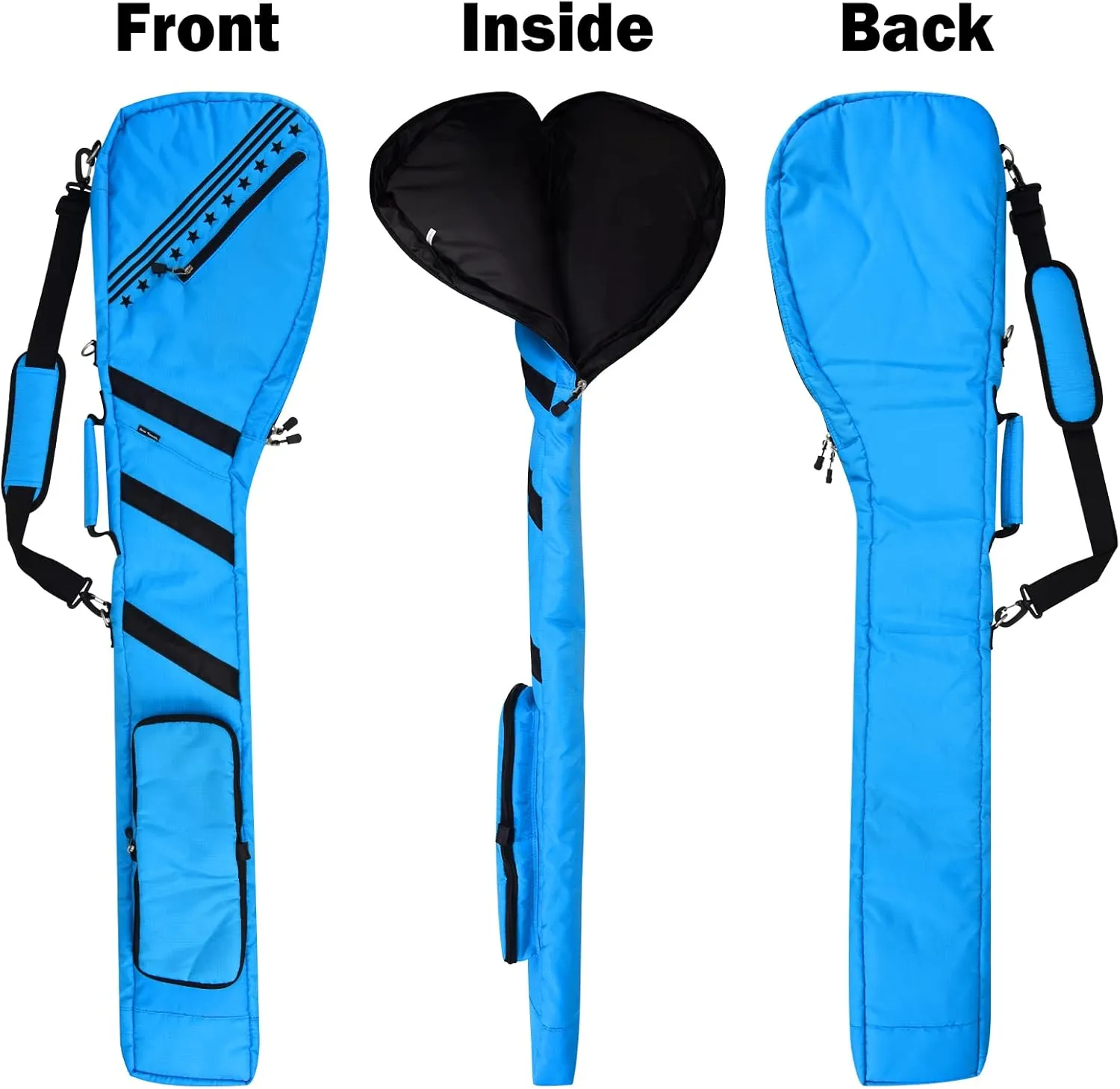 Big Teeth Golf Sunday Bag, Small Golf Bag Lightweight, Par 3 Golf Bag for A Few Clubs Driving Range, Practice with Carry Shoulder Strap Foldable Multi-Colour