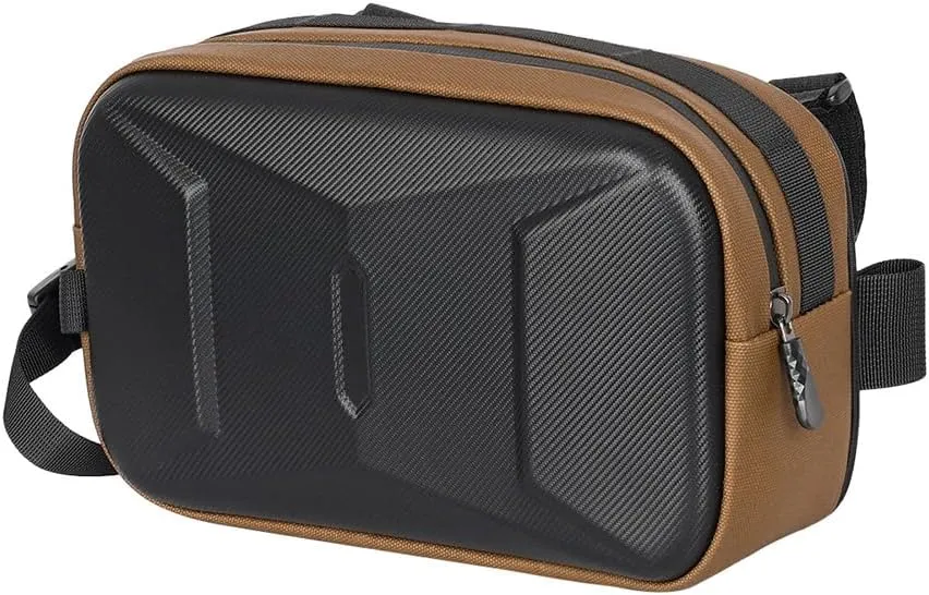 Bike Handlebar Bag 3L Saddle Bags Storage Bicycle Front Bag Portable Hard Shell Crossbody Bike Bags Cycling Accessories Bike Pouch (Brown)