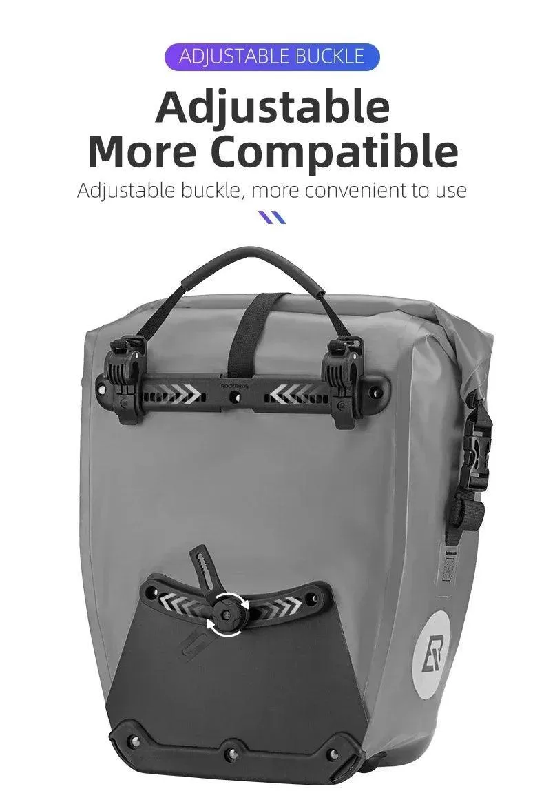 Bike Pannier Bag Waterproof 25L Capacity Bike Rack Bag Mountain Road Bicycle Tail Seat Long Travel Double Side Bike Bag