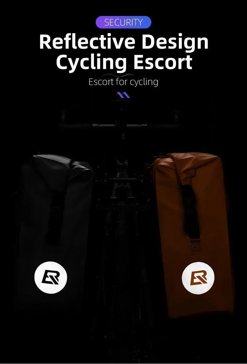 Bike Pannier Bag Waterproof 25L Capacity Bike Rack Bag Mountain Road Bicycle Tail Seat Long Travel Double Side Bike Bag