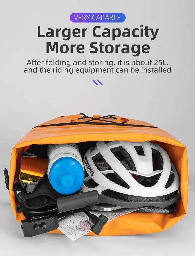 Bike Pannier Bag Waterproof 25L Capacity Bike Rack Bag Mountain Road Bicycle Tail Seat Long Travel Double Side Bike Bag