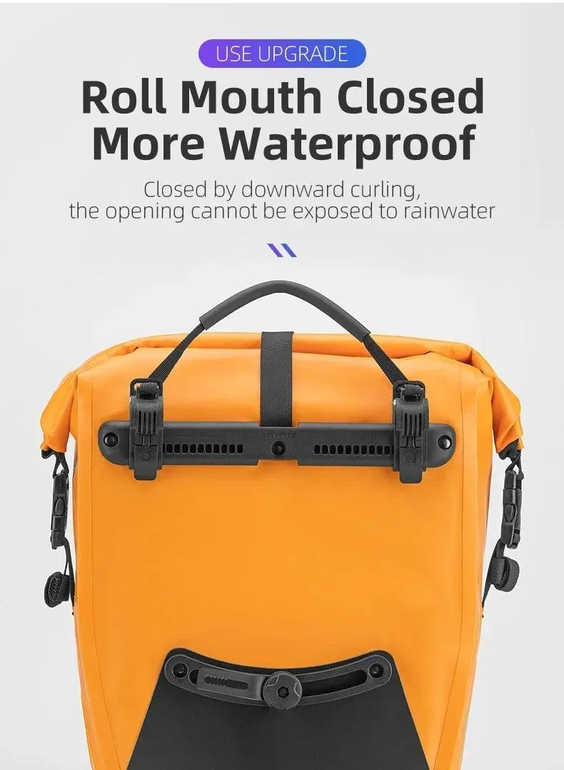 Bike Pannier Bag Waterproof 25L Capacity Bike Rack Bag Mountain Road Bicycle Tail Seat Long Travel Double Side Bike Bag