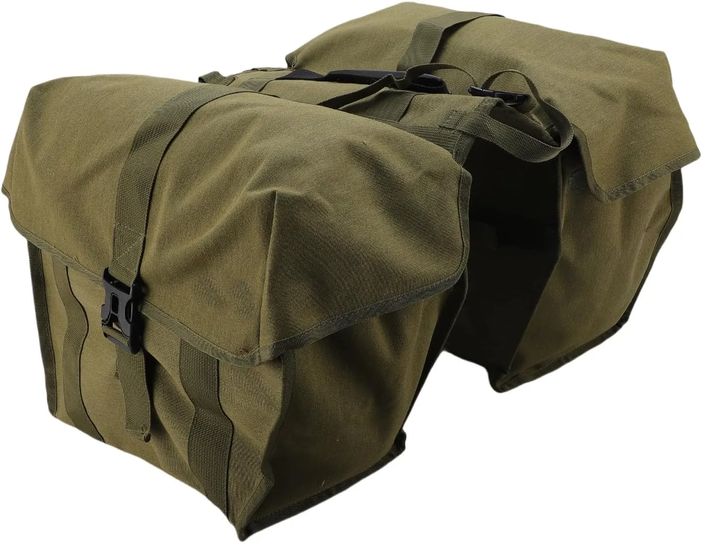 Bike Rear Rack Storage Bag, Bike Seat Double Bag Canvas Reflective for Cycling