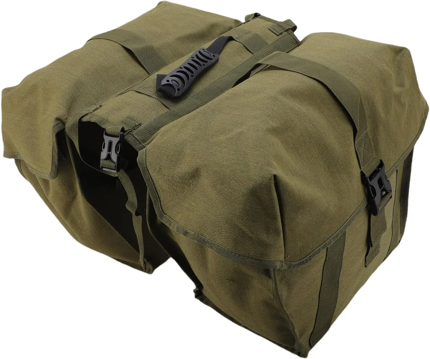 Bike Rear Rack Storage Bag, Bike Seat Double Bag Canvas Reflective for Cycling