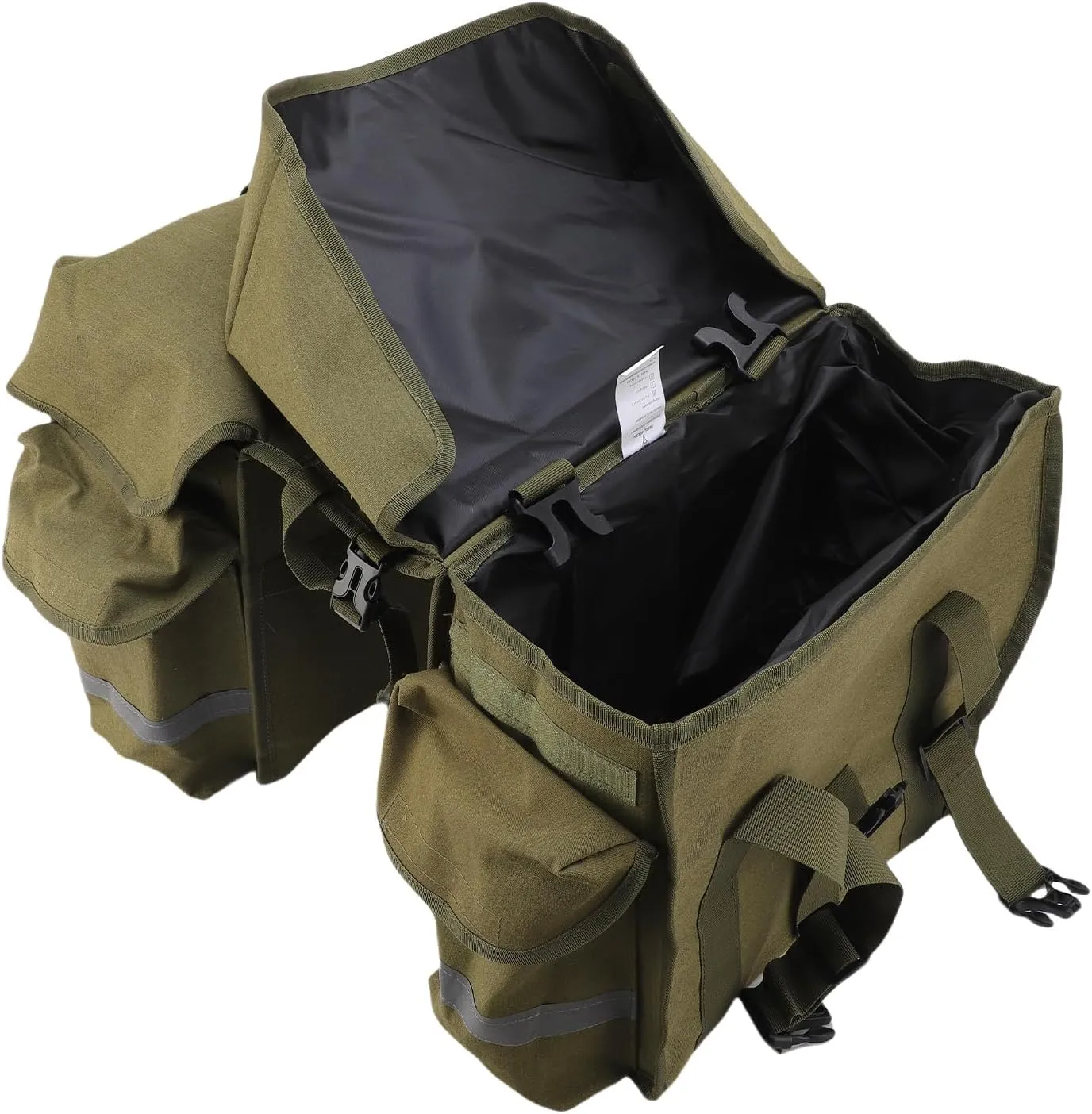 Bike Rear Rack Storage Bag, Bike Seat Double Bag Canvas Reflective for Cycling