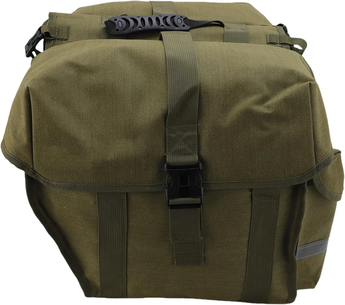 Bike Rear Rack Storage Bag, Bike Seat Double Bag Canvas Reflective for Cycling