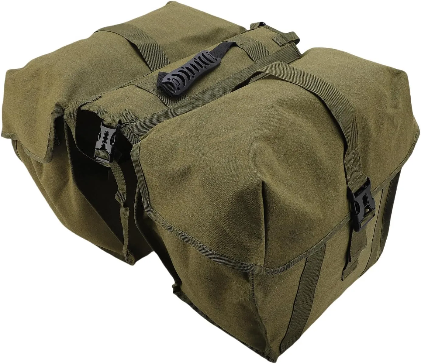 Bike Rear Rack Storage Bag, Bike Seat Double Bag Canvas Reflective for Cycling