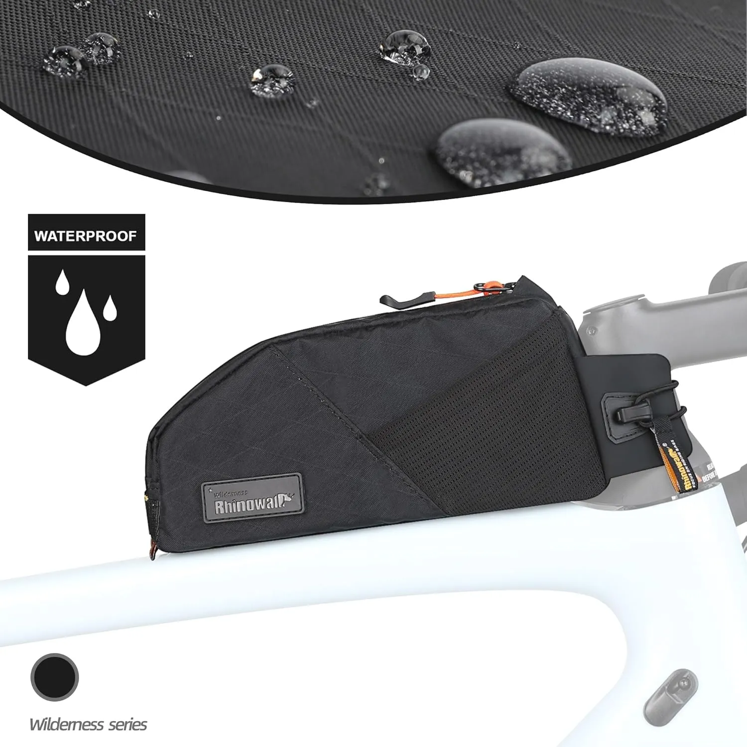 Bike Top Tube Bag Bicycle Front Frame Bag Waterproof Bike Bag 1.2L with Dual Side Mesh Pockets Perfect for MTB Road Bike Cycling Commuting and Outdoor Adventures