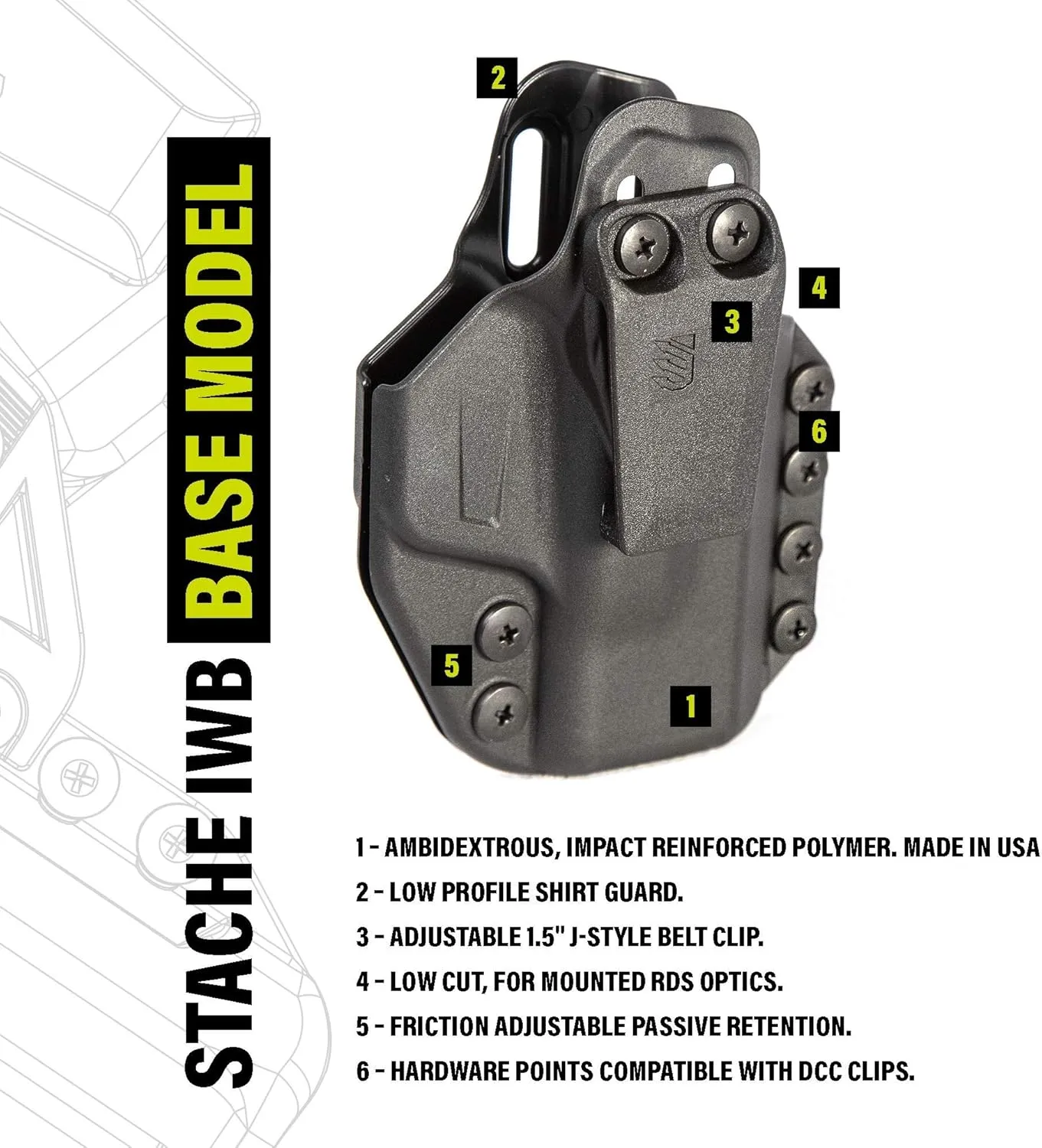 BLACKHAWK_Stache IWB LB Glock 19 SL TLR 7/8 Base Kit BK 19/23/32/45