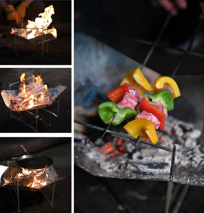 Bonfire BBQ Foldable Lightweight Stove Multi Purpose Grill Stand