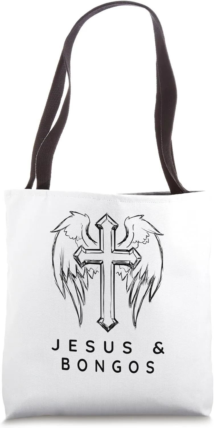 Bongo Players / Jesus and Bongos / Christian Bongos Design Tote Bag