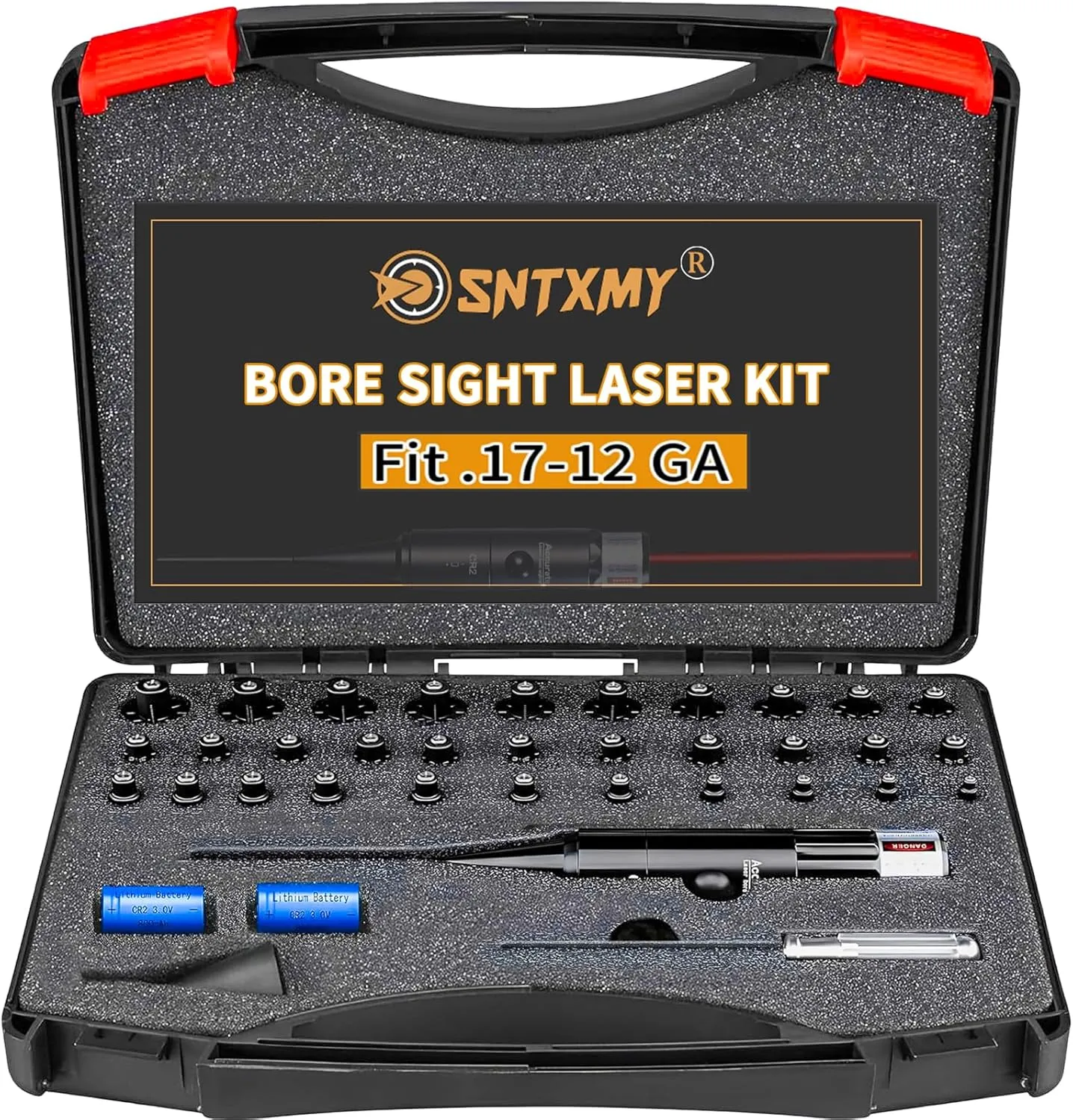Bore Sight Laser,Red Laser Boresighter Kit,Site Right Laser Bore Sighter 2.0, Tactical Elites Bore Laser Sighting with 32 Adapters for .177 to 12GA All Guns.