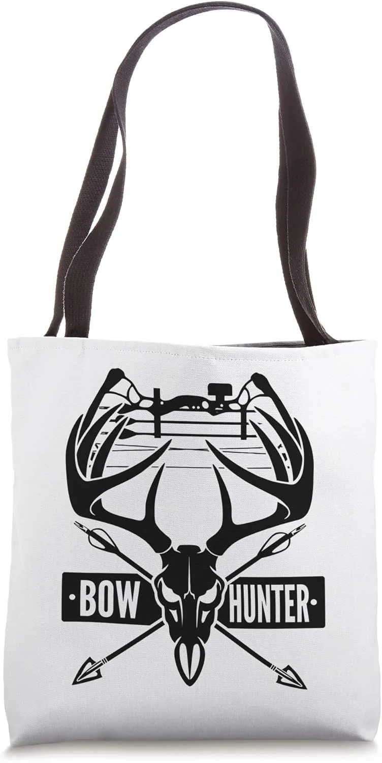 Bow Hunting Vintage Deer Skull and Compound Bow Archery Gift Tote Bag