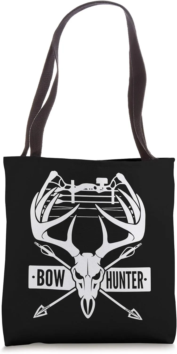 Bow Hunting Vintage Deer Skull and Compound Bow Archery Gift Tote Bag