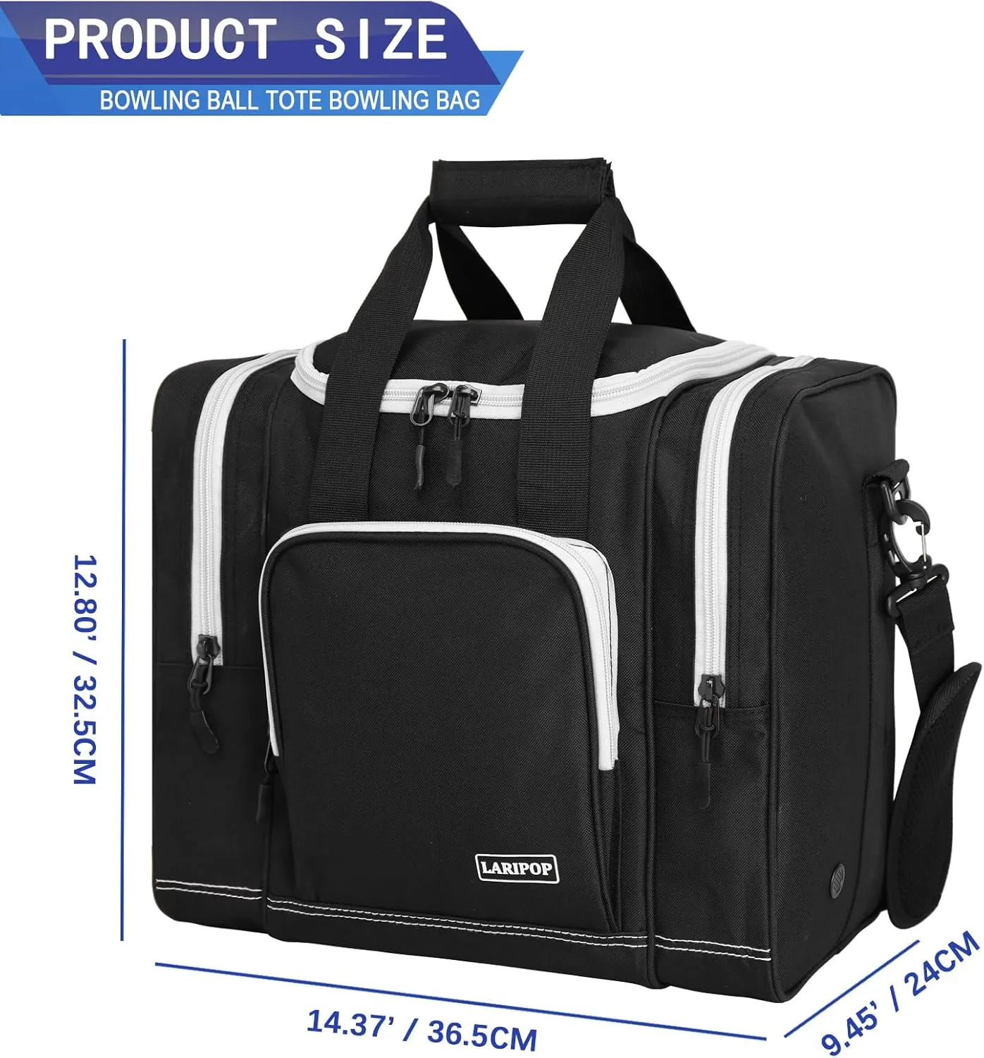 Bowling Ball Bag for Single Ball, 2022 Bowling Ball Tote Bowling bag with Padded Holder - Fits Shoes up to Mens Size 14 and Bowling Accessories