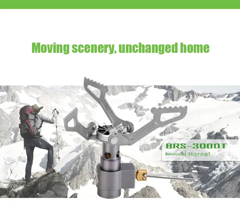 BRS-3000T Titanium Mini Camping Gas Burners 25g 2700W One-Piece Pocket Stove Outdooor Hiking Folding Cooking Furnace Portable