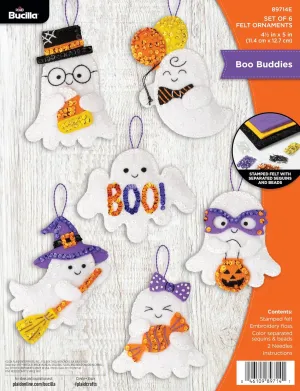 Bucilla, Boo Buddies, Felt Applique 6 Piece Ornament Making Kit, Perfect for DIY Arts and Crafts, 89714E