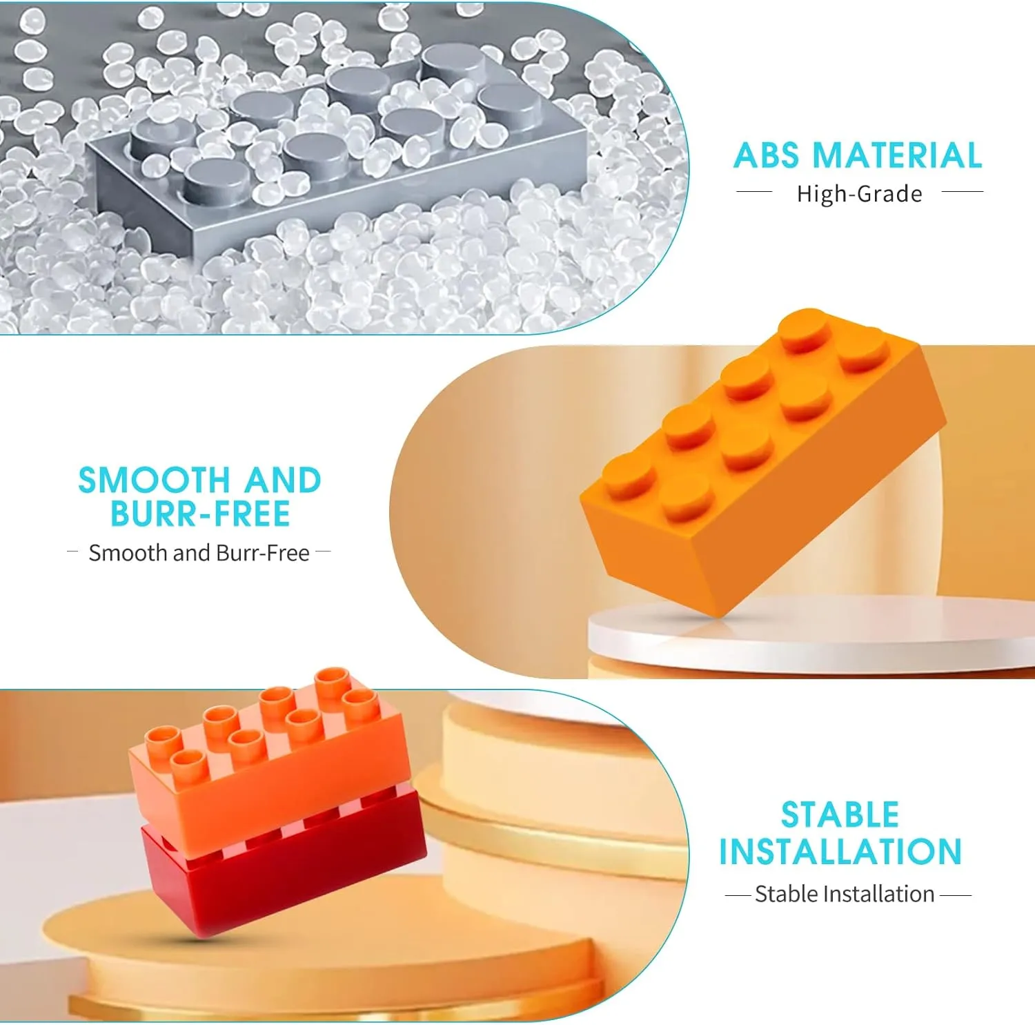 Building Bricks 320 Pieces, Tan Bricks Bulk Kit, Basic Parts Accessories, Classic Creative Building Blocks Set, Compatible