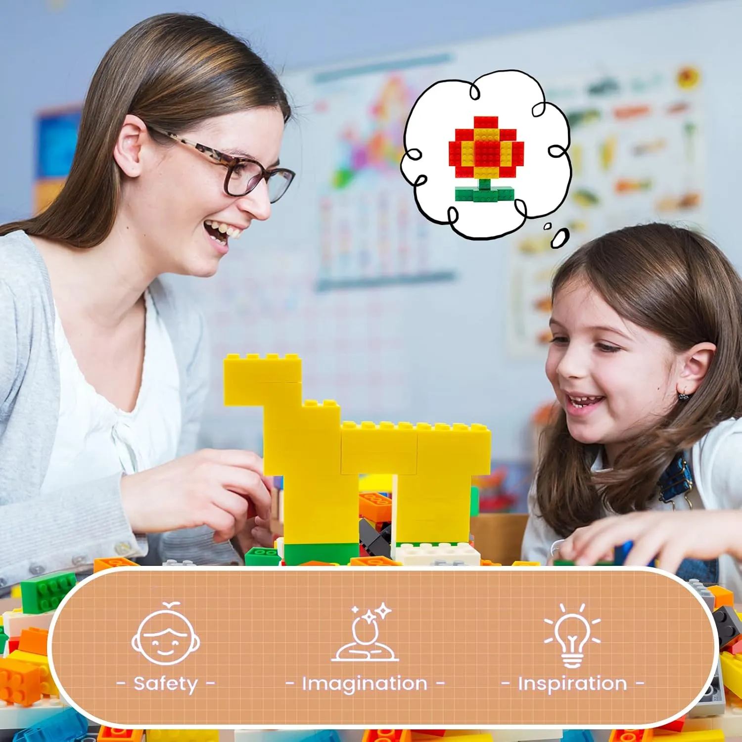 Building Bricks 320 Pieces, Tan Bricks Bulk Kit, Basic Parts Accessories, Classic Creative Building Blocks Set, Compatible
