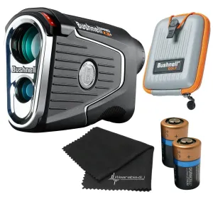 Bushnell Pro X3  (Plus) Advanced Laser Golf Rangefinder with Included Carrying Case, Carabiner, Lens Cloth, and Selected Wearable4U Bundle