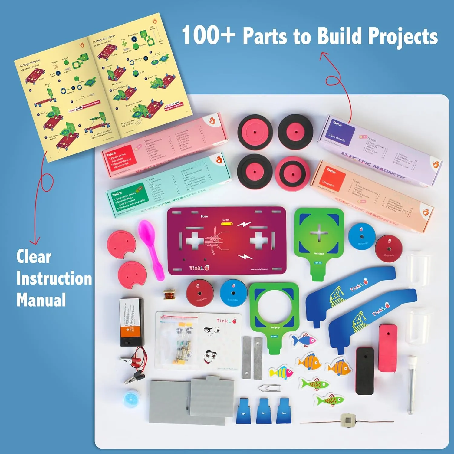 Butterfly Edufields 30in1 STEM Kits for Kids Age 8-10-12 | STEM Toys for Ages 8-13 | Electricity & Magnetism | Science Project Kit for Boys & Girls Aged 8-10-12-14 | Best Educational Birthday Gift
