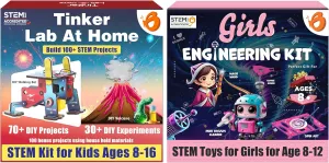 ButterflyEdufields 150  Science Experiments Kit for Kids Ages 8-10-12-14 & 100  STEM Projects Girls Mini Engineering Kit for Ages 8 10 12 15 Years