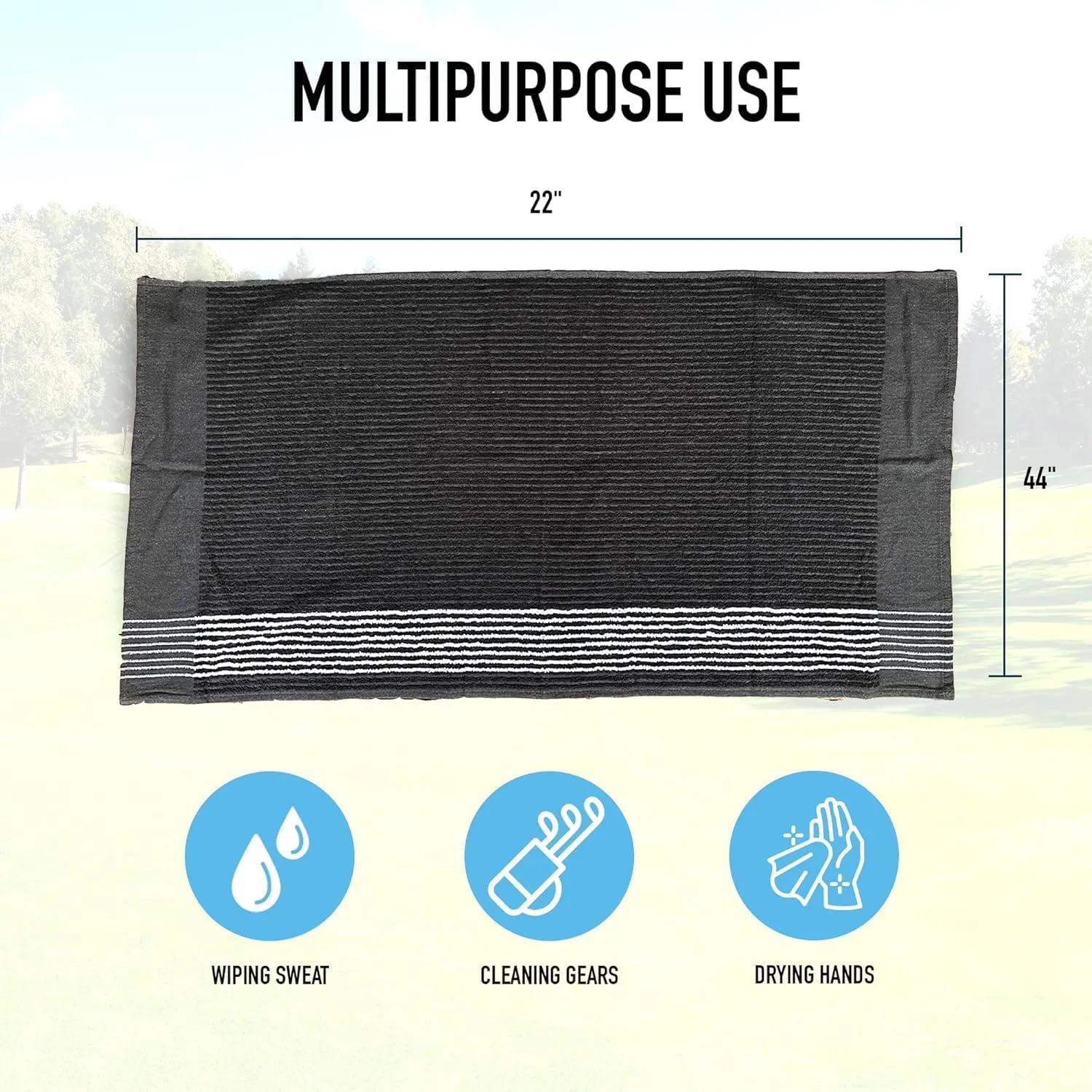 Caddy Golf Towel - Extra-Large 22” X 44” Caddie Towel Used by Tour Professionals, Premium Soft Cotton, Superior Absorption Caddy Towel | 5 Stylish Colors