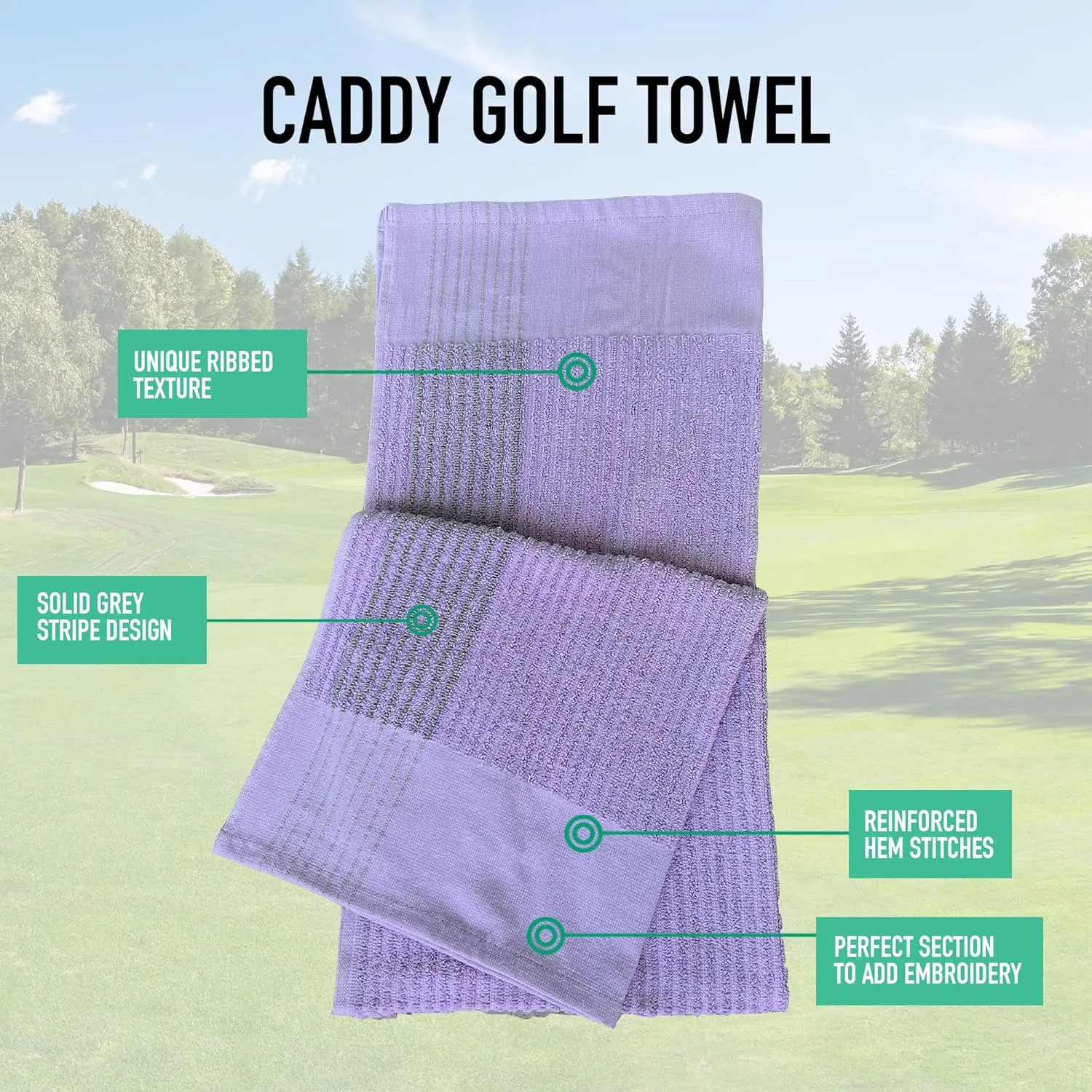 Caddy Golf Towel - Extra-Large 22” X 44” Caddie Towel Used by Tour Professionals, Premium Soft Cotton, Superior Absorption Caddy Towel | 5 Stylish Colors