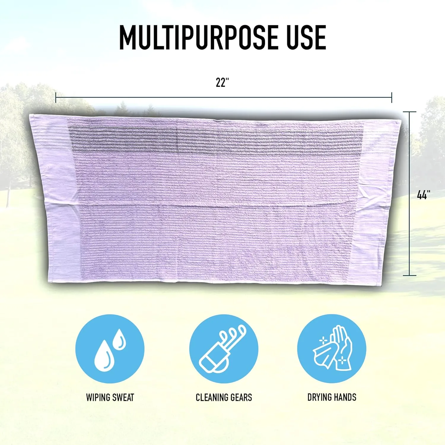 Caddy Golf Towel - Extra-Large 22” X 44” Caddie Towel Used by Tour Professionals, Premium Soft Cotton, Superior Absorption Caddy Towel | 5 Stylish Colors