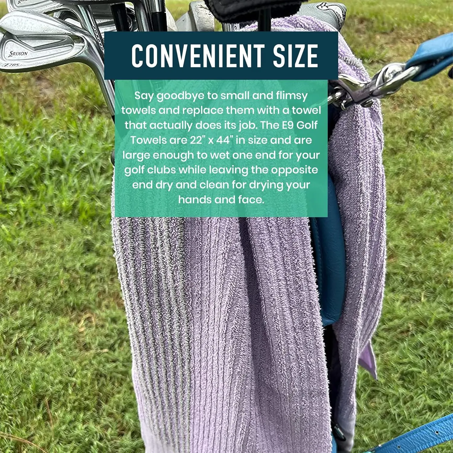 Caddy Golf Towel - Extra-Large 22” X 44” Caddie Towel Used by Tour Professionals, Premium Soft Cotton, Superior Absorption Caddy Towel | 5 Stylish Colors