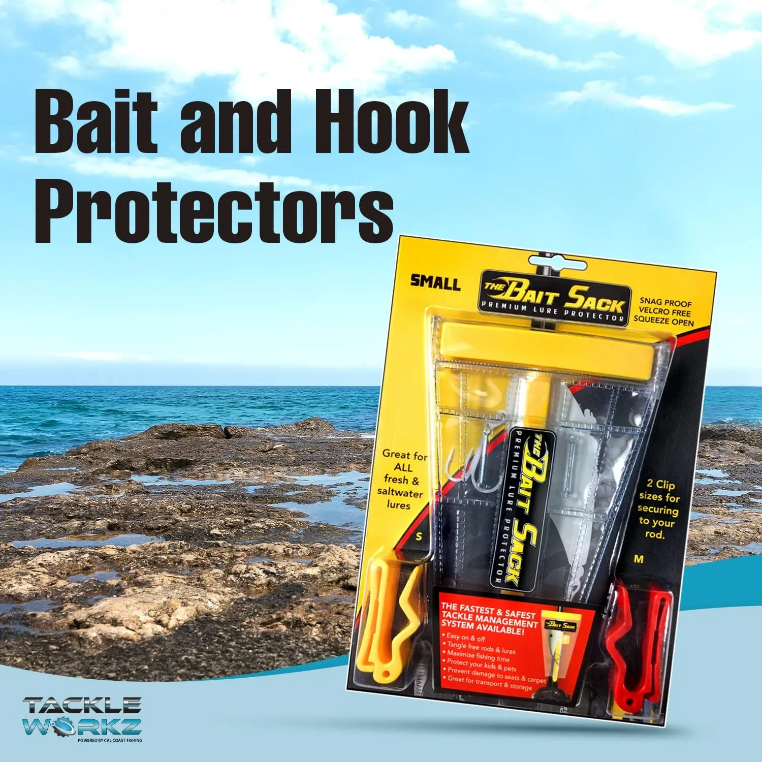Cal Coast The Bait Sack - Holder for Bait, Hook, and Lure - Clip Easily onto Your Rod - Great for Any Fish Tournament - Keeps Line Untangled - Offers Protection from Hooks