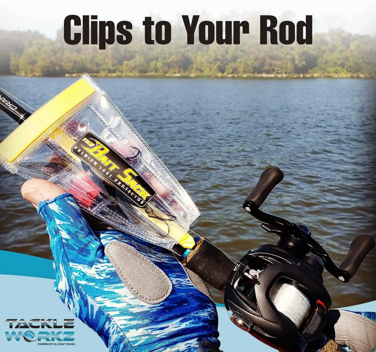 Cal Coast The Bait Sack - Holder for Bait, Hook, and Lure - Clip Easily onto Your Rod - Great for Any Fish Tournament - Keeps Line Untangled - Offers Protection from Hooks