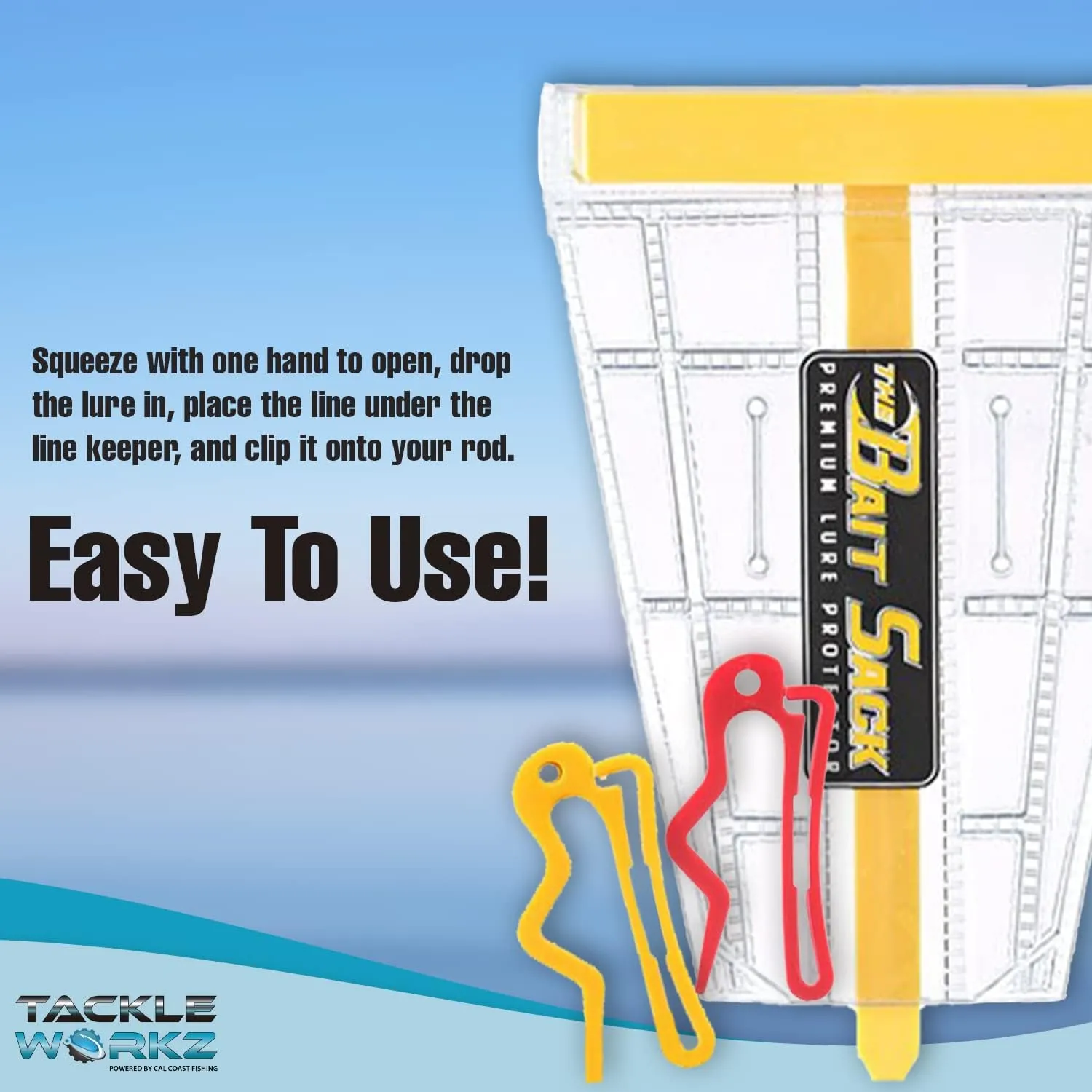 Cal Coast The Bait Sack - Holder for Bait, Hook, and Lure - Clip Easily onto Your Rod - Great for Any Fish Tournament - Keeps Line Untangled - Offers Protection from Hooks