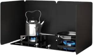 Camp Wood Stove, Outdoor Camping Stove Camp Tent Stove with 6 Stainless Chimney Pipes and Large Firebox, Wood Burning Stove with Windshield, for Tent, Shelter, Camping Heating and Cooking
