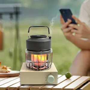 Camping Cassette Stove Portable Butane Electric Cooking Burner Stove Cookware 2 in1 Heater & Cooker