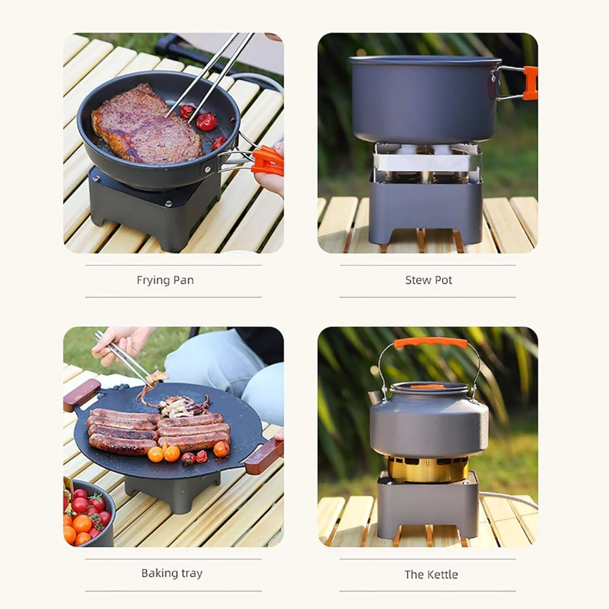 Camping Family Camping Stove 5 Burners 120000W CM-38490 - Gray