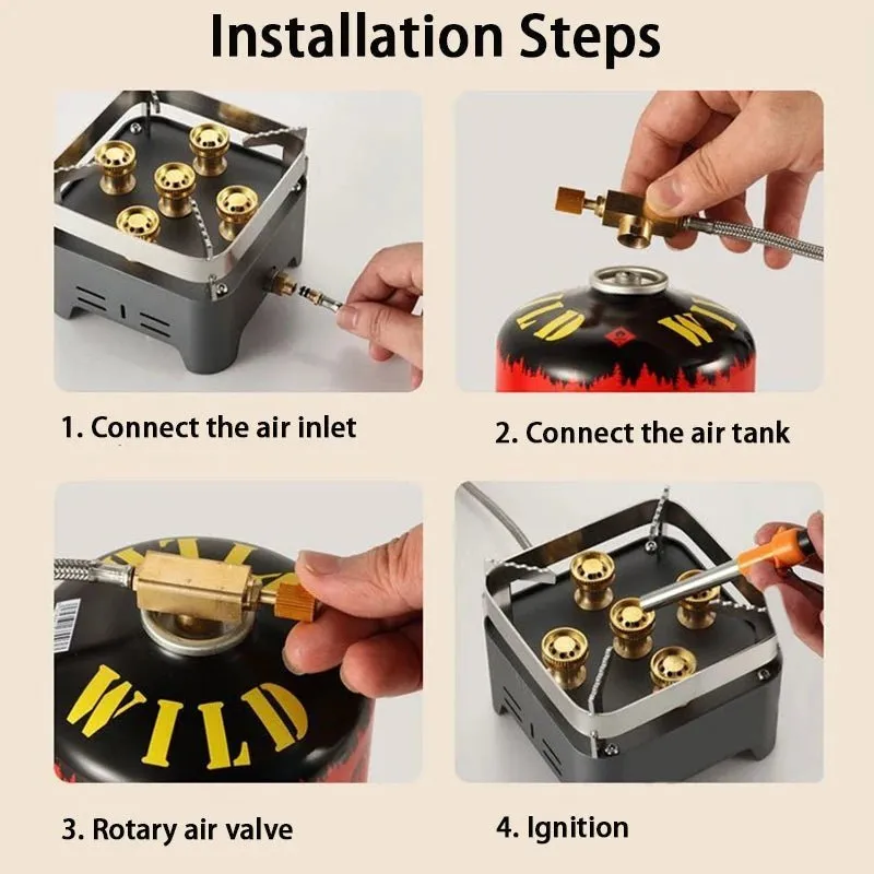 Camping Family Camping Stove 5 Burners 120000W CM-38490 - Gray