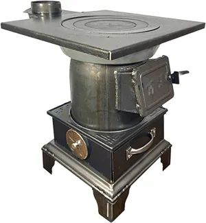 Cast Iron Indoor Wood Burning Heating Stove - Fuel Saving, Multifunctional with Fire Shovel, Hook & Poker (39 x 36 x 55cm)