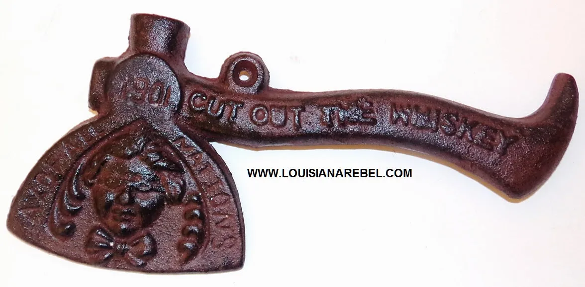 Cast iron prohibition ax - 1901 anti whiskey reproduction souvenir