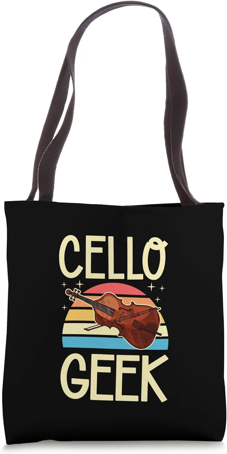 Cello Geek Retro 70s Vintage Style Cello Love Tote Bag