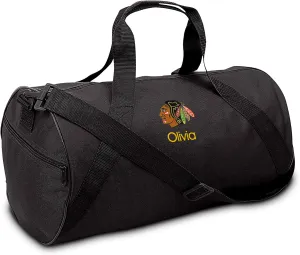 Chicago Blackhawks Personalized Youth Duffel Bag, Officially Licensed (Black)