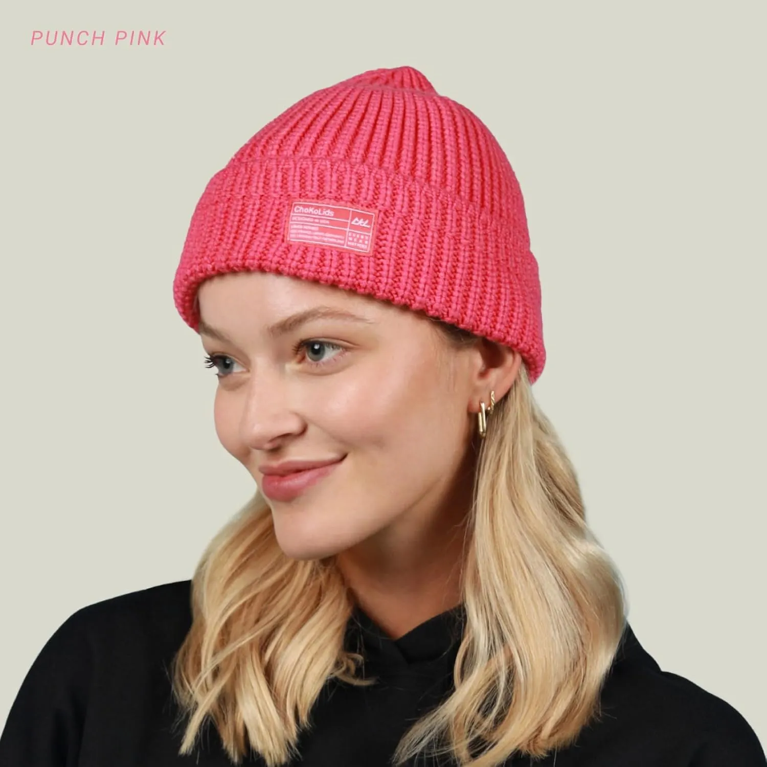 CHOK.LIDS Chunky Trawler Beanie Everyday Watch Hat Roll up Edge Skullcap Waffle Cuff Fisherman Beanie for Men Women