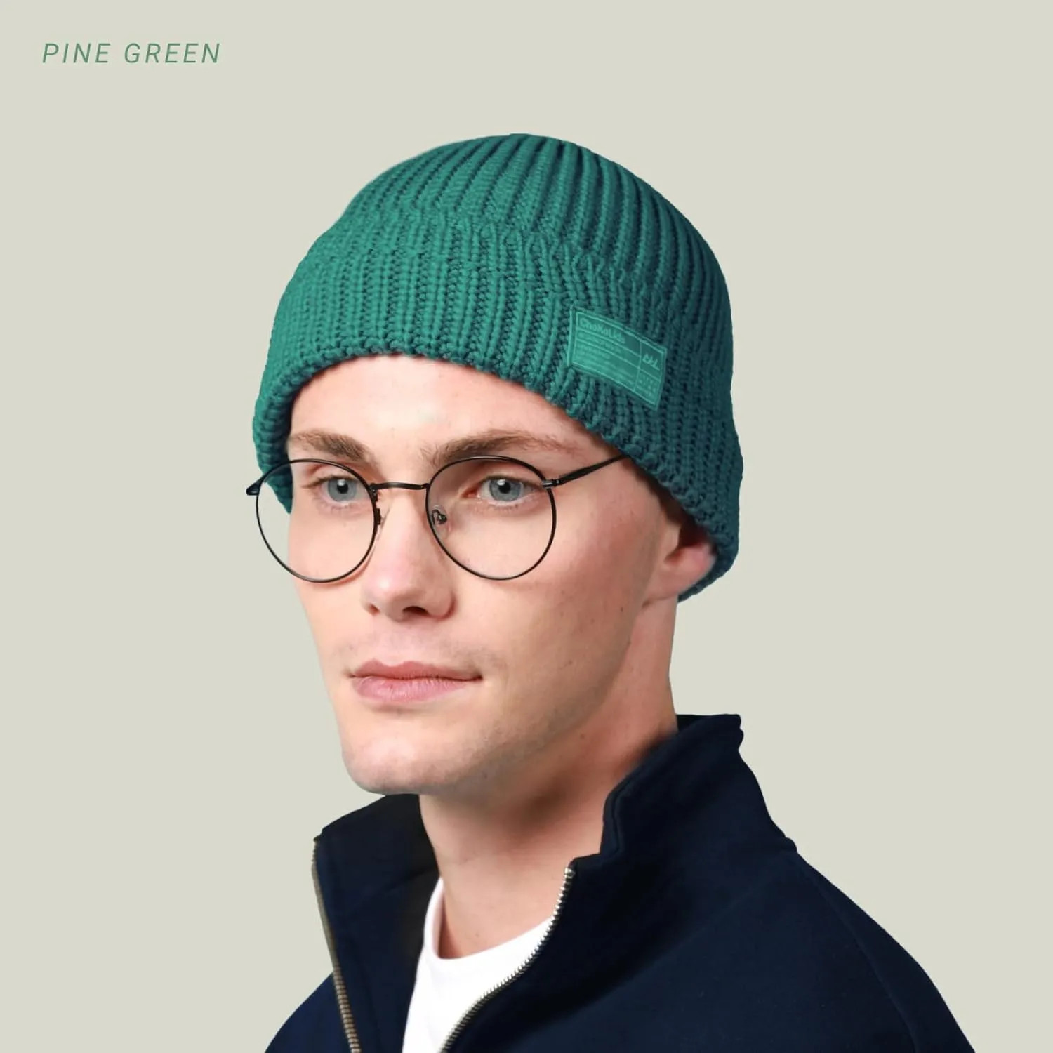 CHOK.LIDS Chunky Trawler Beanie Everyday Watch Hat Roll up Edge Skullcap Waffle Cuff Fisherman Beanie for Men Women