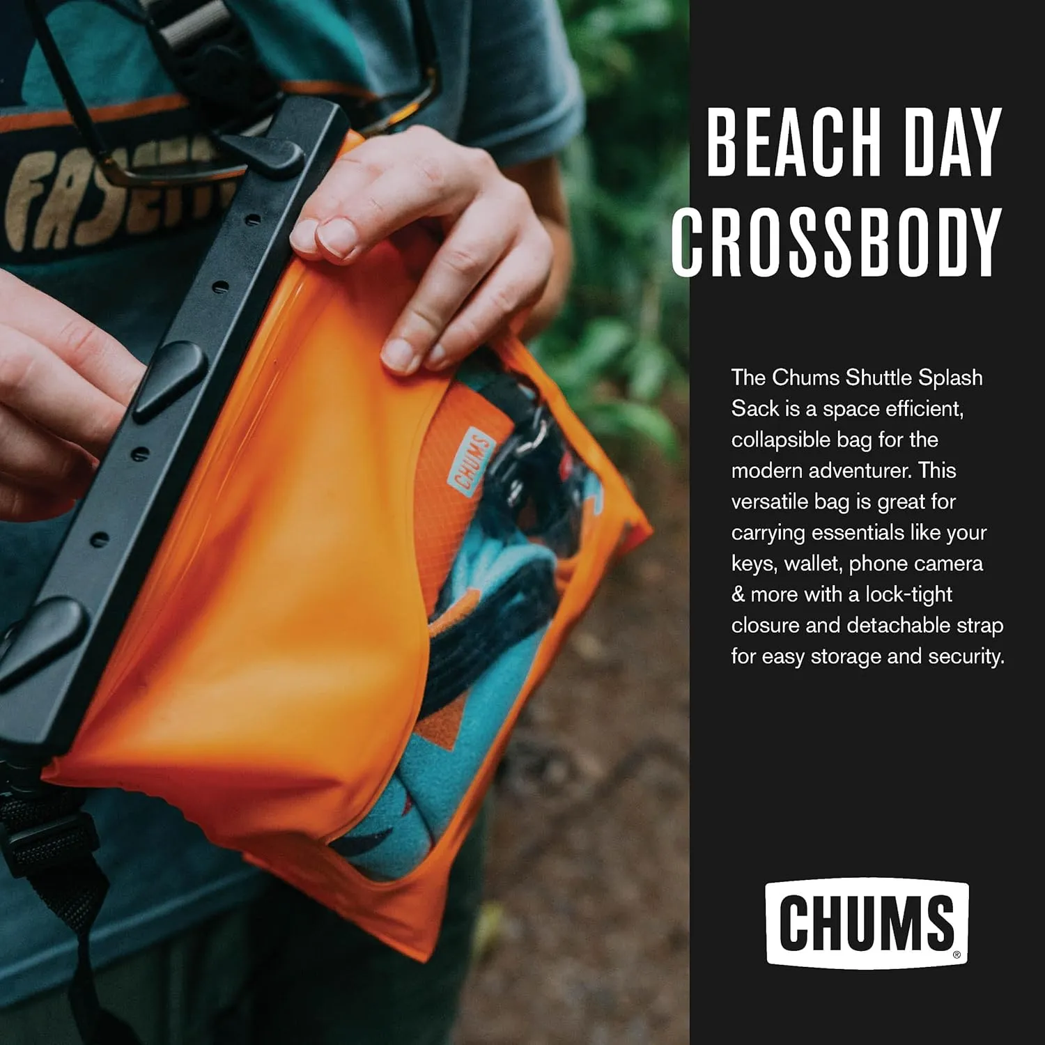 Chums Shuttle Splash Sack - Packable & Portable Waterproof Dry Bag for the Outdoors & On the Water - Western White