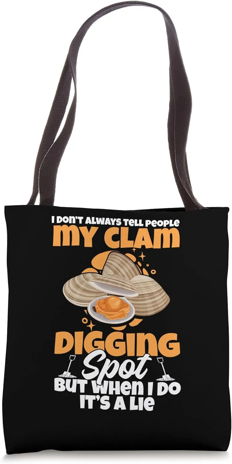 Clam Diggger Gear Equipment Tools Rake Shovel Clamming Tote Bag